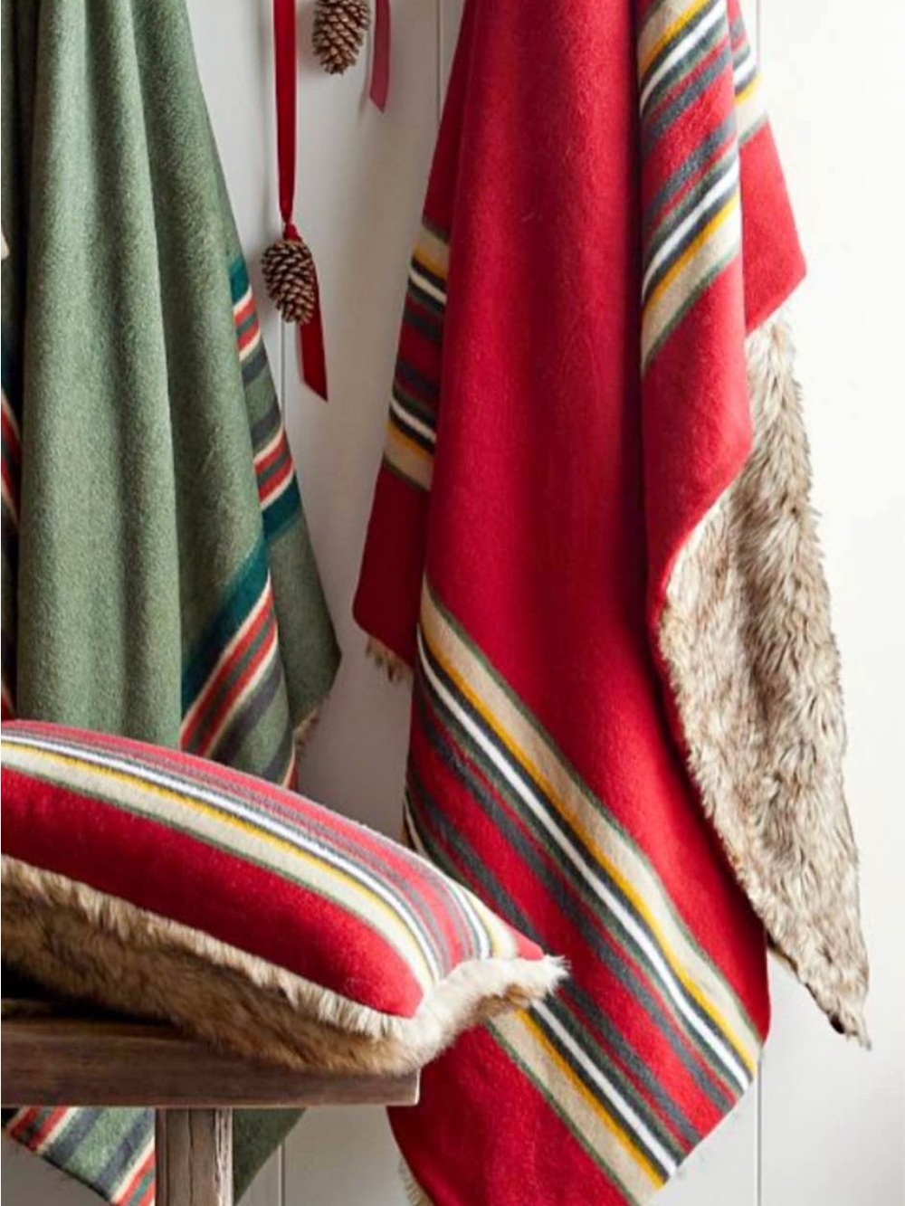 Pendleton X Pottery Barn Faux Fur Yakima Collection (Throw AND Sham)